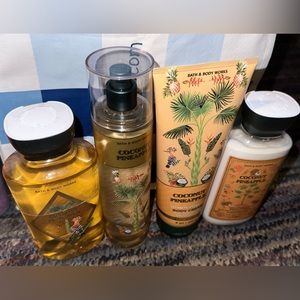 Bath and body works coconut pineapple set